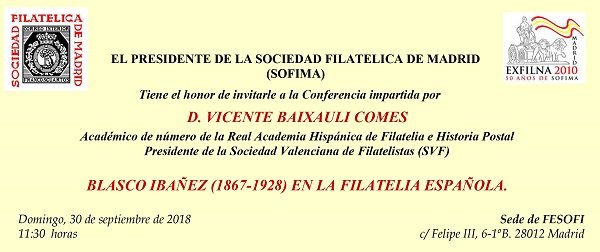 Blasco Ibañez (1867-1928) en la filatelia española