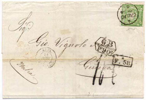 Carta del Callao a Génova (Italia)