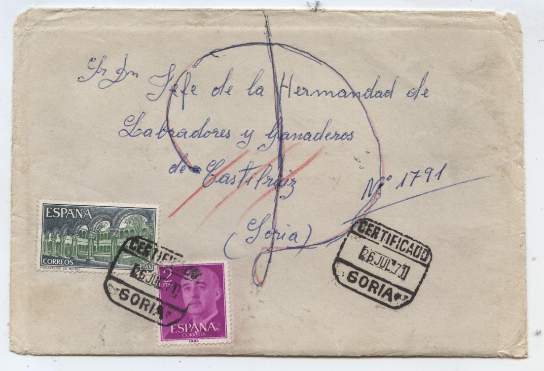 Rechazado por el destinatario. Anverso