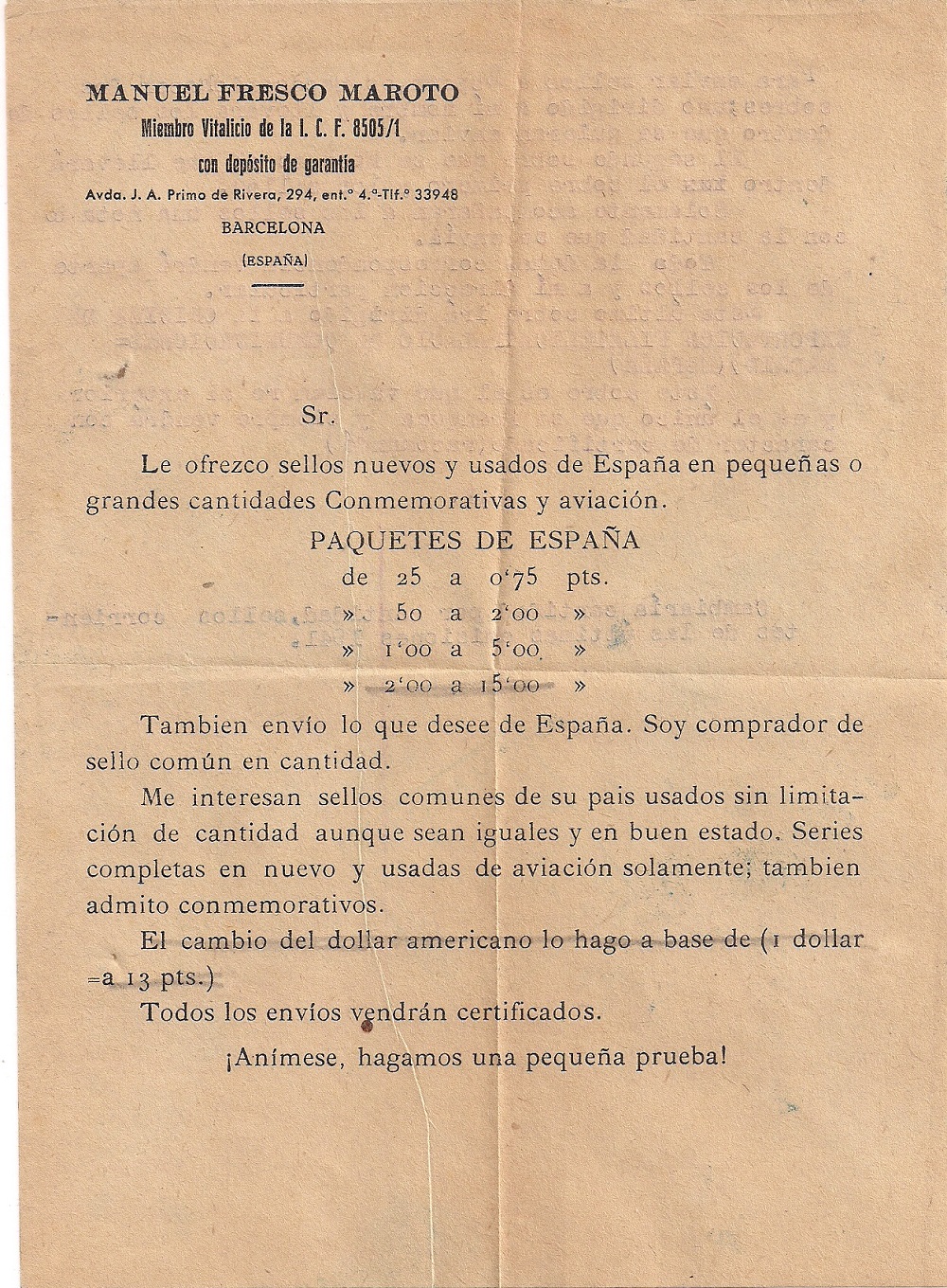 Anverso Carta