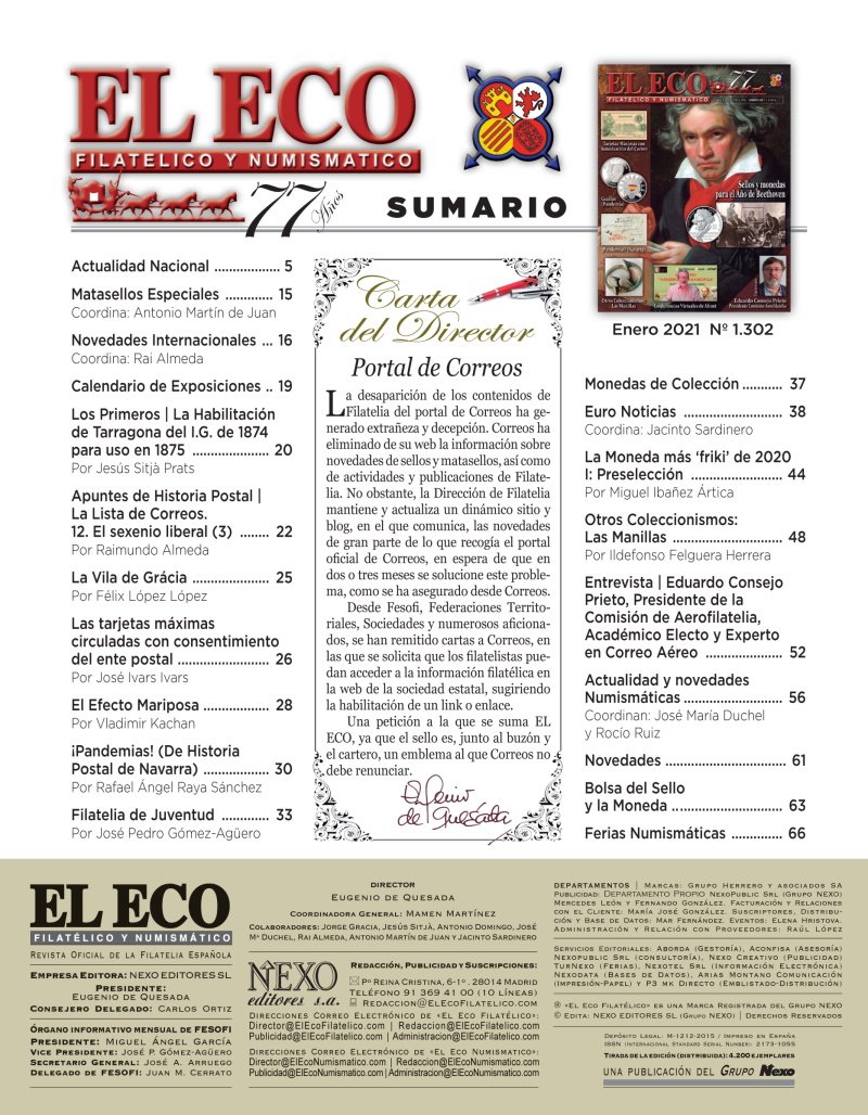 El Eco Filatélico. Sumario