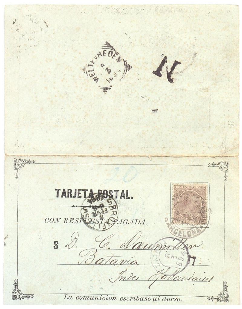 Los Inventos del Señor Fábregas. Tarjeta postal doble