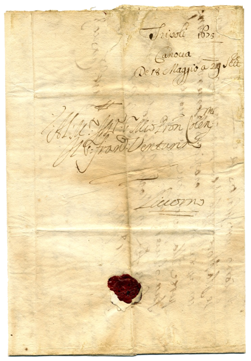 Libia. Carta de Trípoli a Livorno