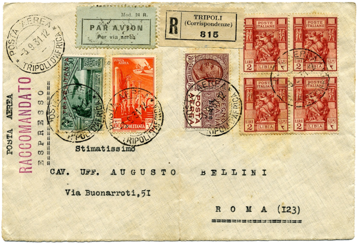 Libia. Carta administración Italiana