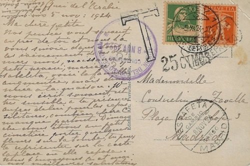 Franqueo Insuficiente. Anverso