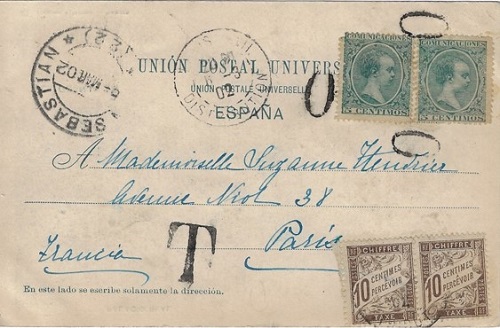 Tarjetas Postales. Marca 0 de anulación. Anverso