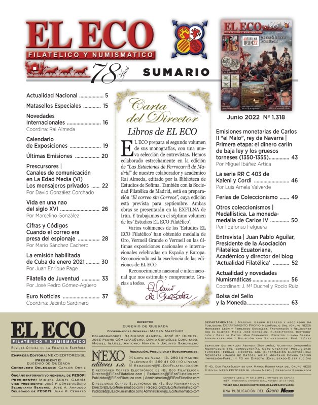 El Eco Filatélico. Sumario