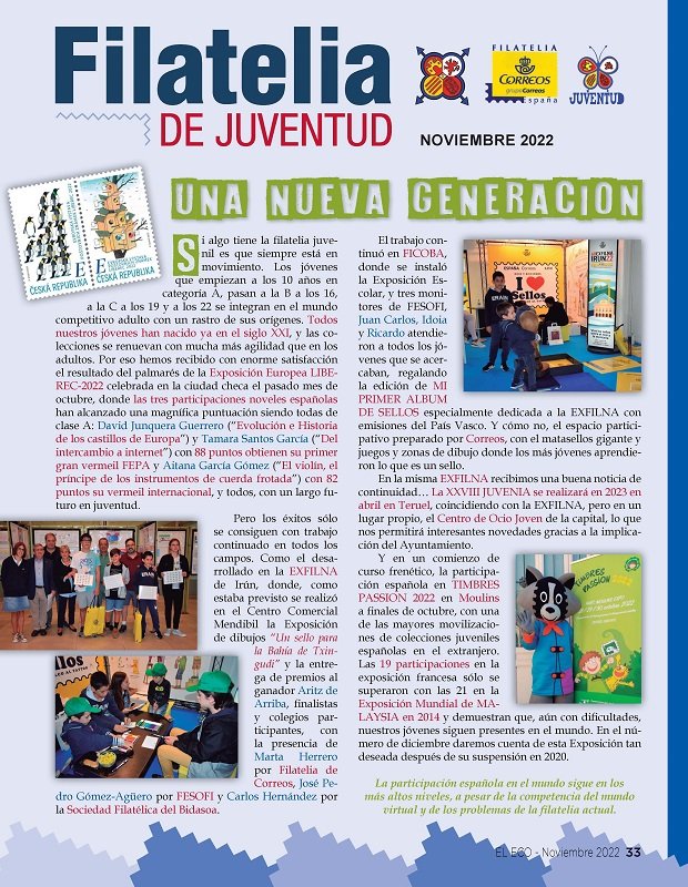 El Eco Filatélico. Filatelia de Juventud