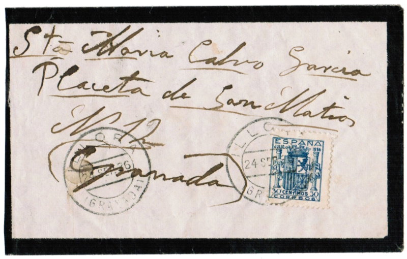 Carta con margen de luto
