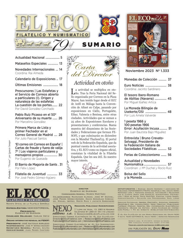 El Eco Filatélico. Sumario