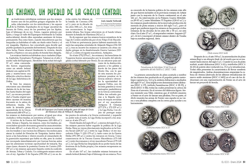 El Eco Filatélico. Artículo de Numismática