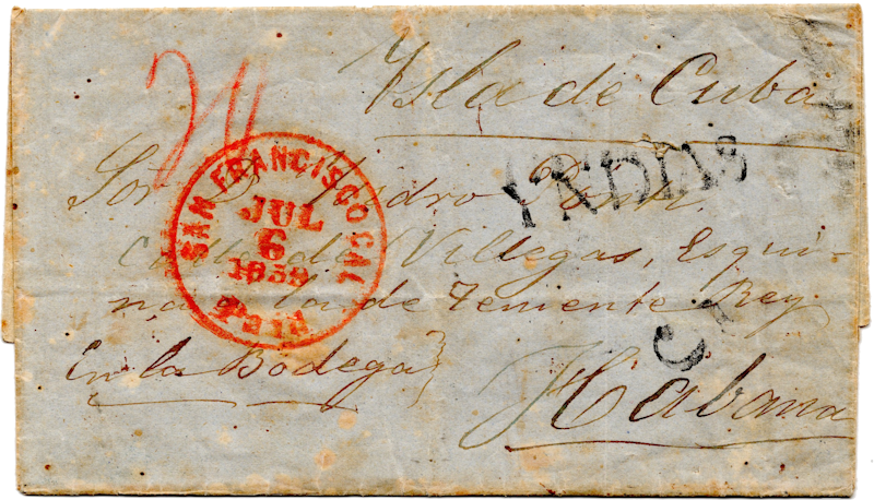 Cuba. Carta con la Marca DB
