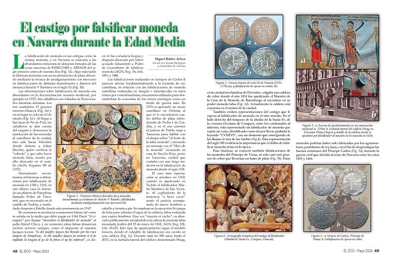 El Eco Filatélico. Artículo de Numismática