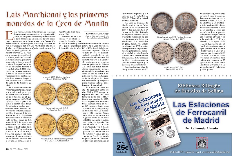 El Eco Filatélico. Artículo de Numismática