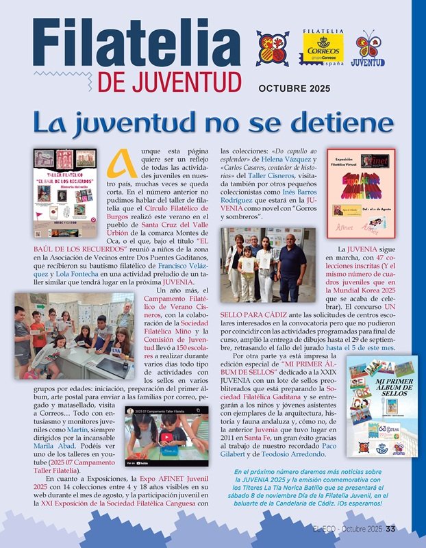 El Eco Filatélico. Filatelia Juventud