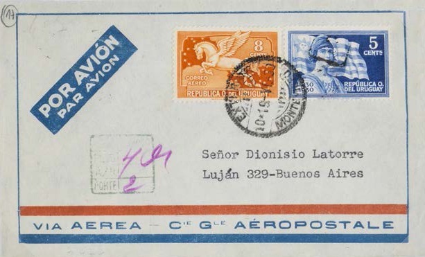 Los Pegasos de Uruguay – Sellos de Correo Aéreo – 1929 a 1945