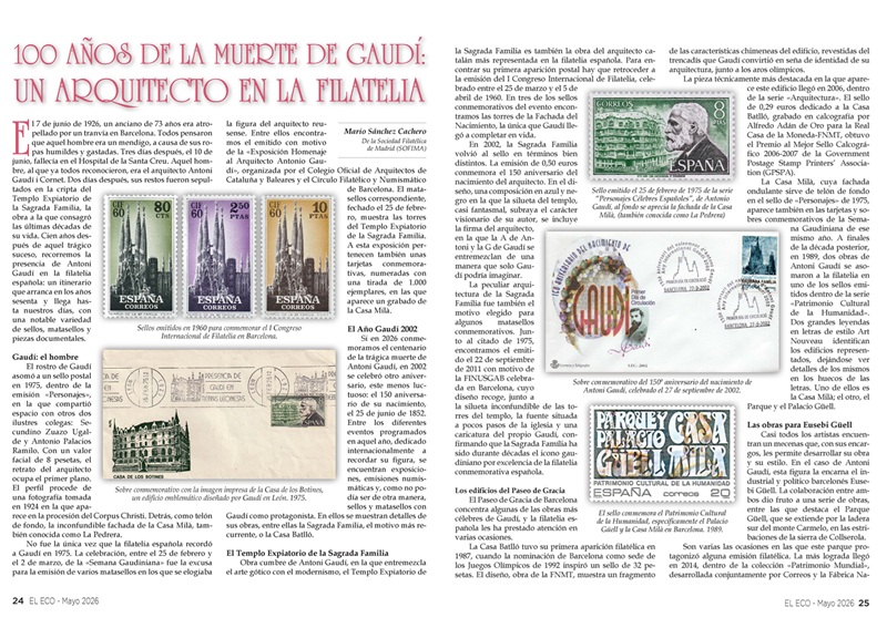 El Eco Filatélico. Artículo de Filatelia