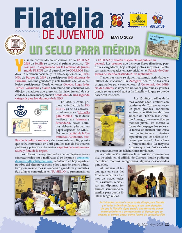 El Eco Filatélico. Filatelia Juventud
