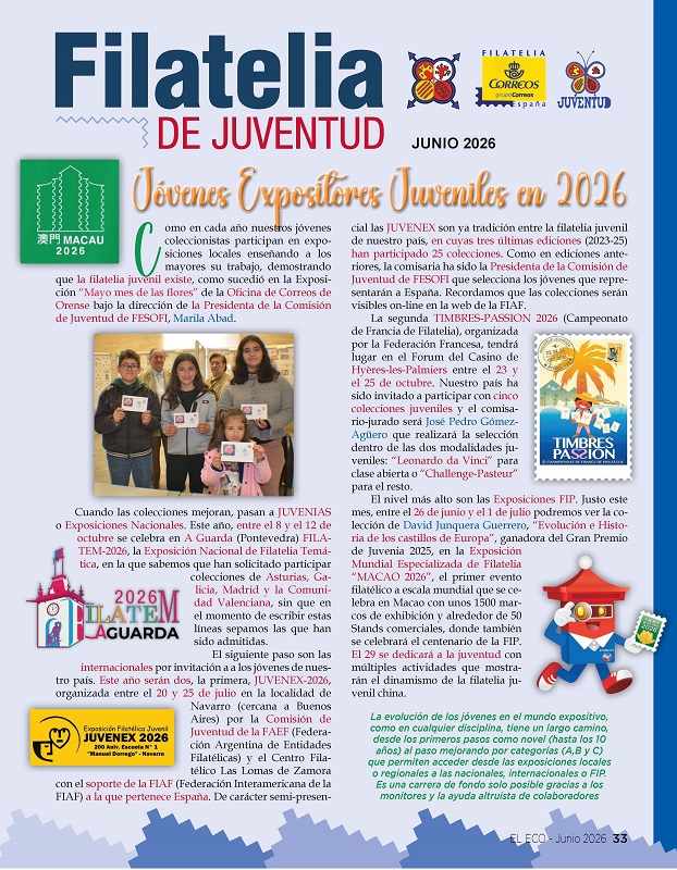 El Eco Filatélico. Filatelia Juventud