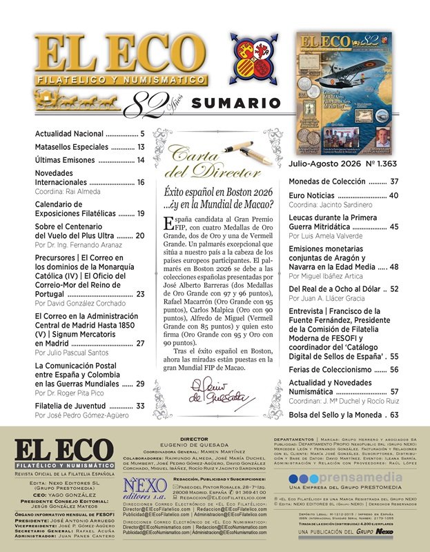 El Eco Filatélico. Sumario