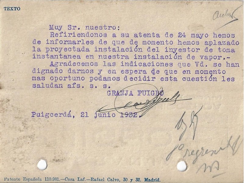 Postales Plegadas. Reverso
