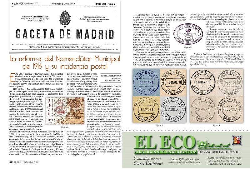 El Eco Filatélico. Artículo de Filatelia