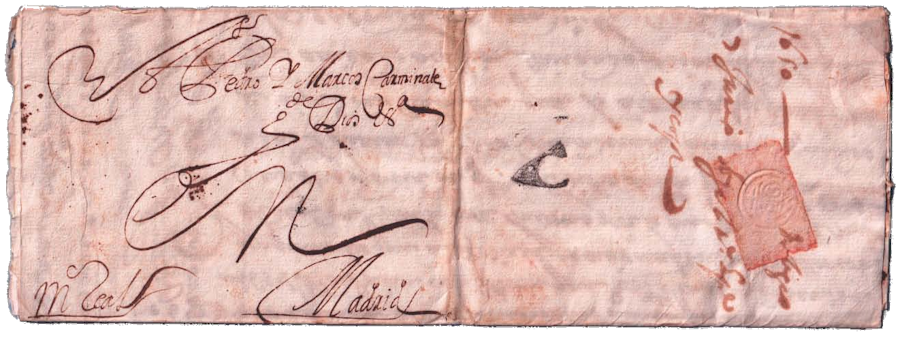 Carta circulada fuera de valija entre Málaga y Madrid