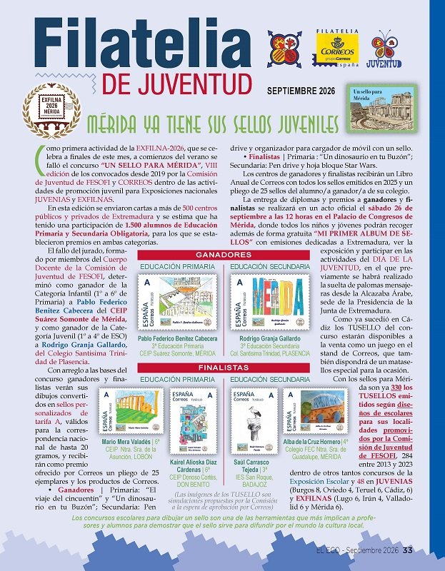 El Eco Filatélico. Filatelia Juventud