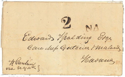 Caribe español. Cartas a La Habana con la marca «N.A.»