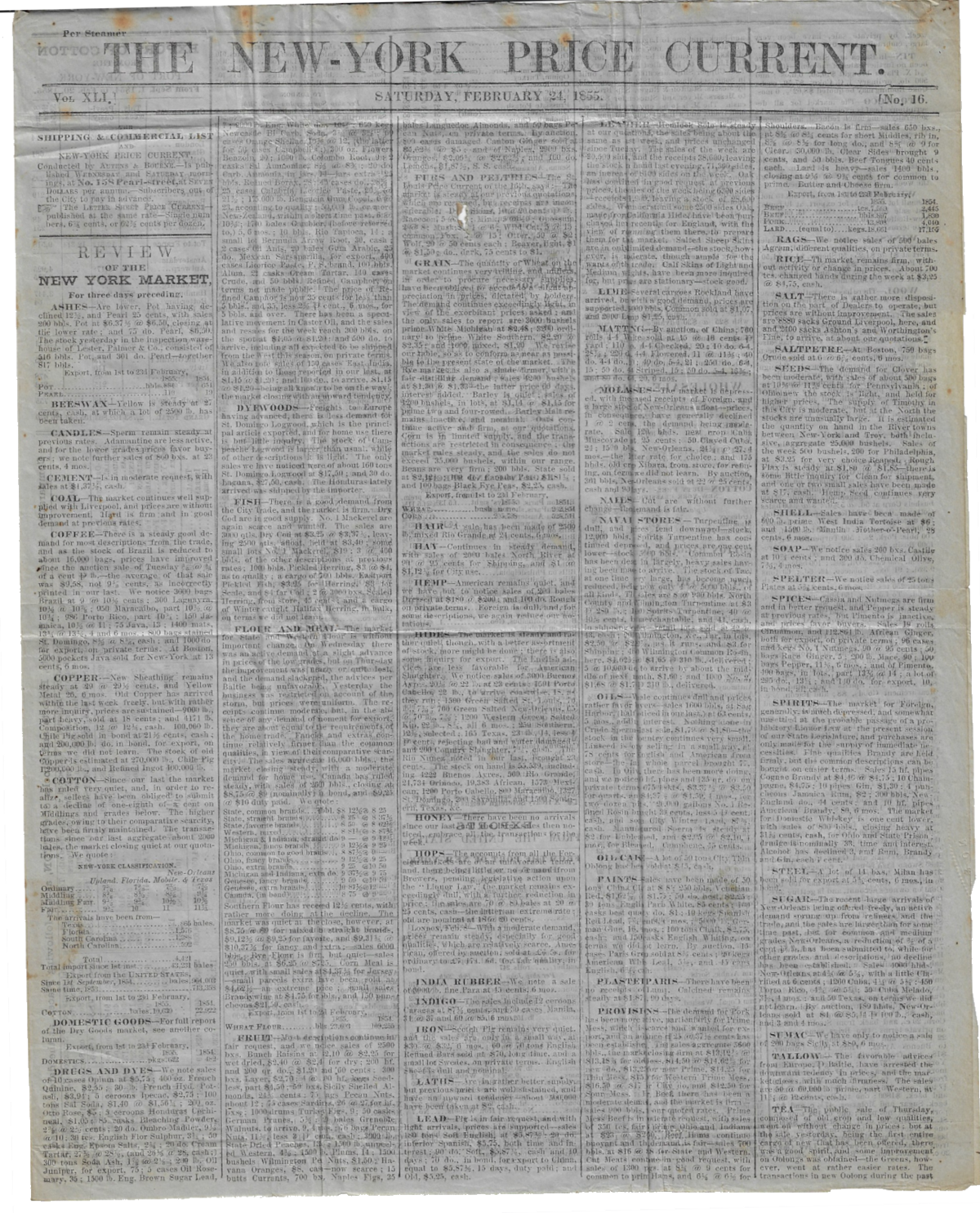 una página de periódico