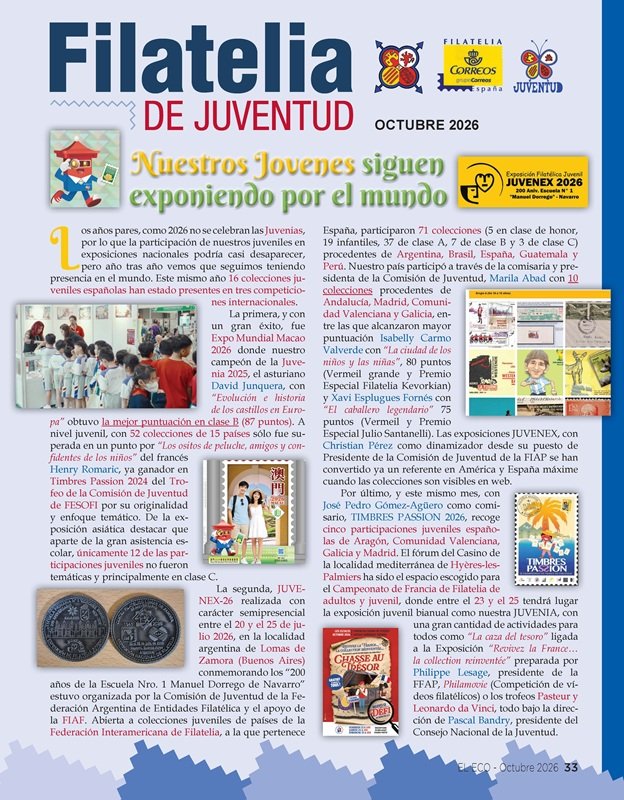 El Eco Filatélico. Filatelia Juventud