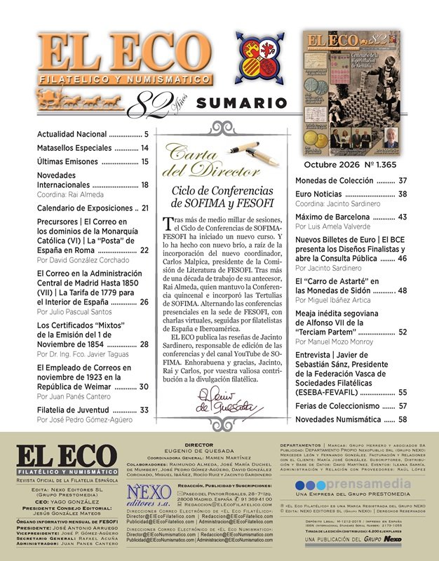 El Eco Filatélico. Sumario
