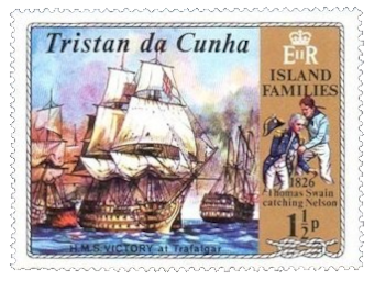 El *Victory* en Trafalgar y T. Swain atrapando a Nelson Tristan da Cunha. Barcos y familias isleñas